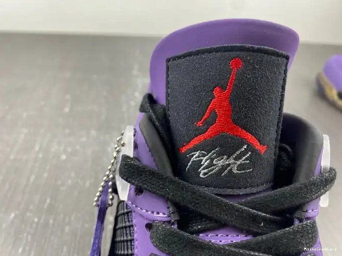 MaikeSneakers LN4 Retro 766296 Purple and 4 Travis (Friends Jordan Family) Scott 0420